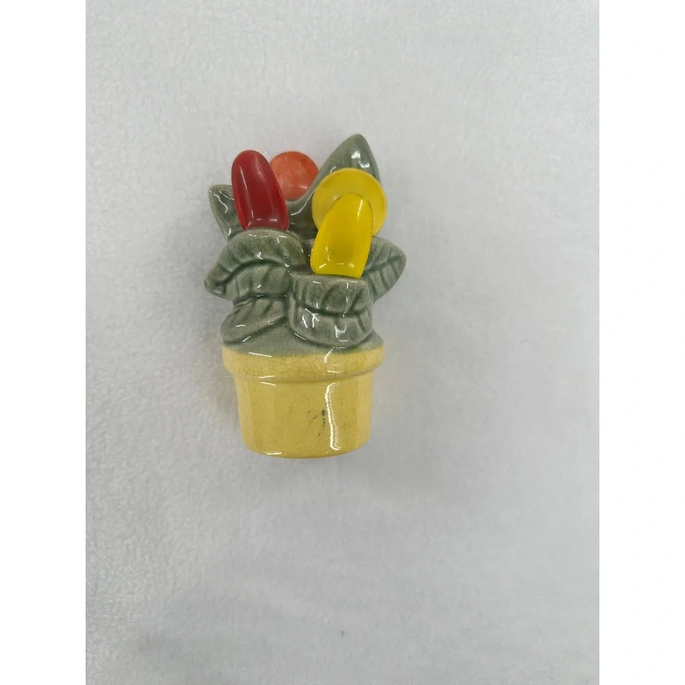 Ceramic Vintage 70's Measuring Spoon Flower Holder Can be hung‎ on wall
